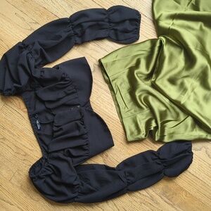 Black Square Neck Crop Blouse from Nasty Gal, size 2